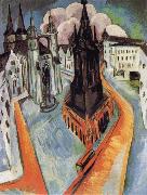 Ernst Ludwig Kirchner The Red Tower in Halle Germany oil painting artist